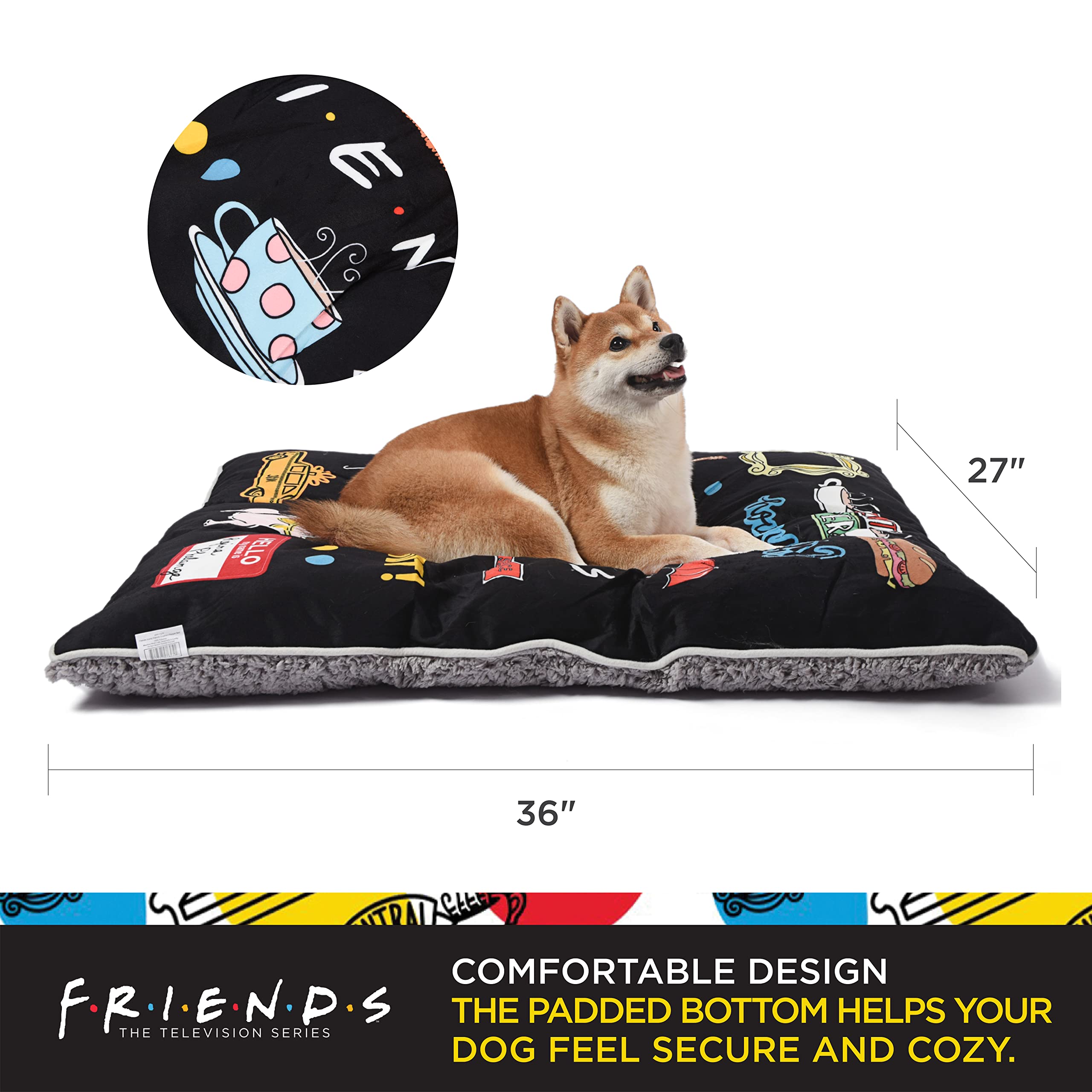 Friends Tv Show Napper Dog Bed | Durable Washable Plush Dog Mat From Warner Bros